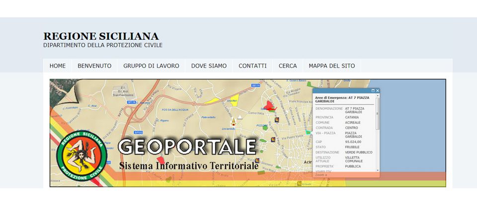 On line il Geoportale del Dipartimento Regionale della Protezione Civile della Regione Siciliana