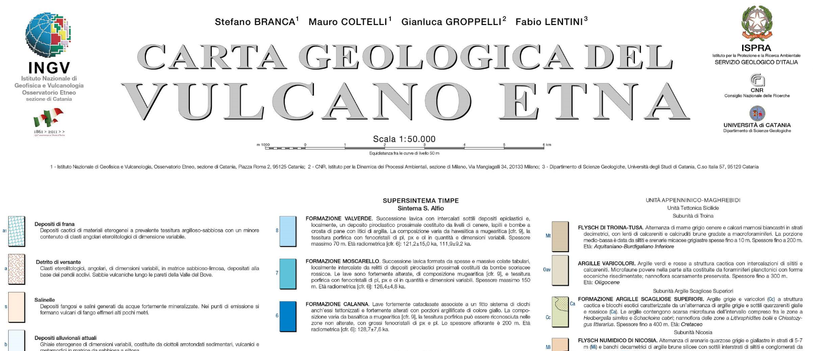 Pubblicate le memorie descrittive della Carta Geologica dell’Etna.