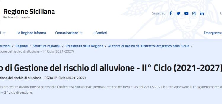 Piano di Gestione del rischio di alluvione – II° Ciclo (2021-2027)