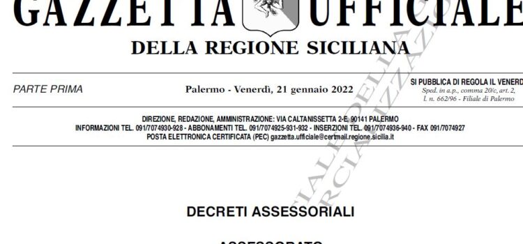 Pubblicato in G.U.R.S. il Prezzario Unico Regionale LL.PP. anno 2022 – Sicilia